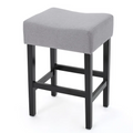 Zuma Kd Backless Counter Stool Light Grey Fabric