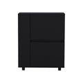 Glasgow Bar Cart Two Pull Down Door Cabinets And Two Open Shelves Freestanding 1 2 Spaces Black Primary Living Space Shelves Included Modern Mdf Engineered Wood