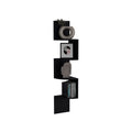 Rosset Corner Shelf, Modern Full Wall Design With Multiple Shelving Black Primary Living Space Modern Mdf Engineered Wood