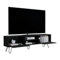 Vassel Tv Stand, Entertainment Unit With Hinged Drawers And Hairpin Legs Black Primary Living Space 50 59 Inches Modern Mdf Engineered Wood