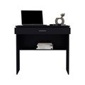 80 C Writting Desk, Compact Workstation With Drawer And Lower Shelf Black Computer Desk Office Modern Freestanding Rectangular Shelves Desk Rectangular Mdf Engineered Wood