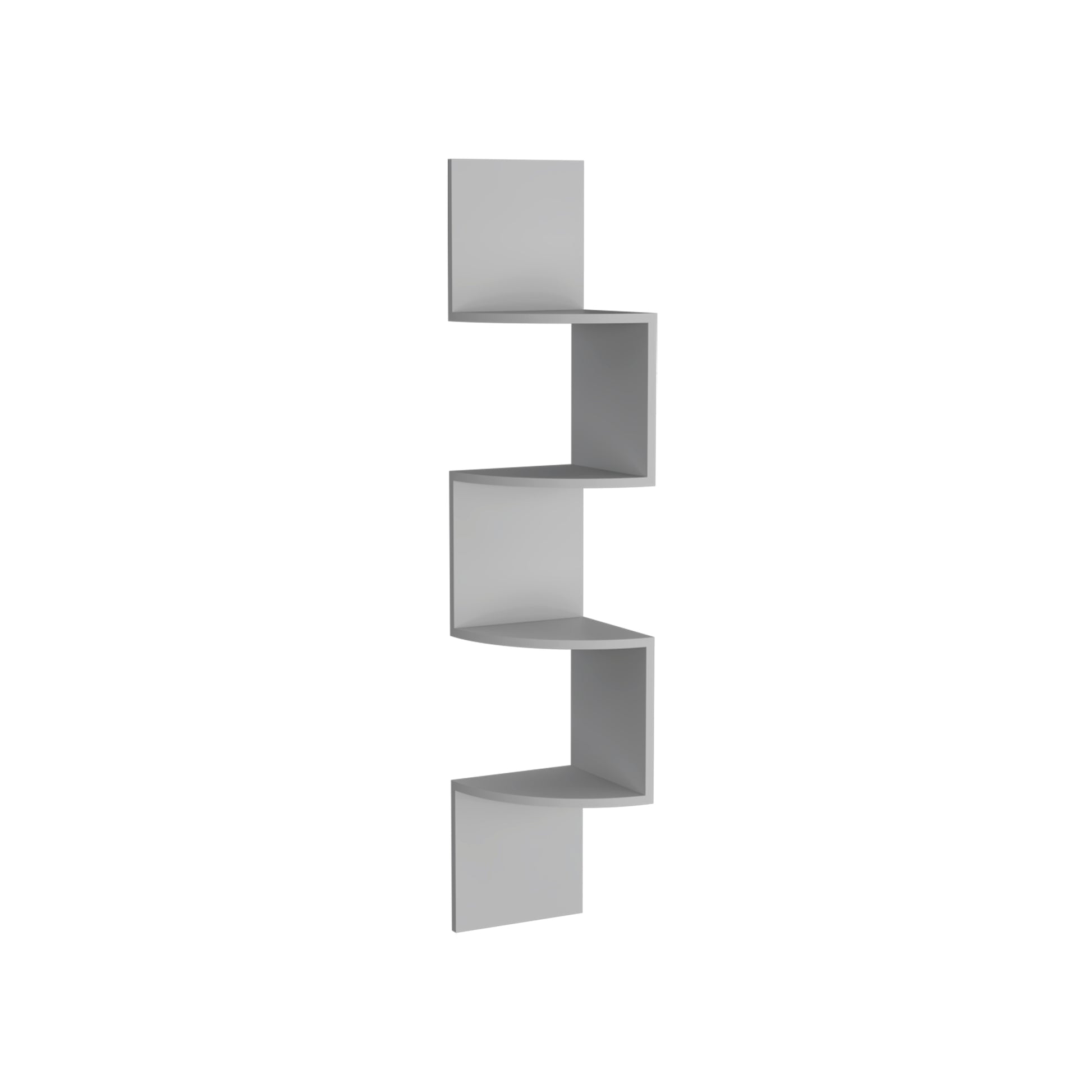 Rosset Corner Shelf, Modern Full Wall Design With Multiple Shelving White Kitchen Wall Mounted Modern Mdf Engineered Wood