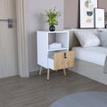 Huna Tall Nightstand With Open Storage And Drawer In Modern Design Multicolor 1 Drawer Bedroom Rectangle Modern Drawers Mdf Engineered Wood