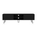 Vassel Tv Stand, Entertainment Unit With Hinged Drawers And Hairpin Legs Black Primary Living Space 50 59 Inches Modern Mdf Engineered Wood
