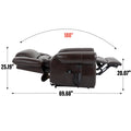 Power Lift Recliner Chair Heat Massage Dual Motor Infinite Position Up To 350 Lbs, Faux Leather, Heavy Duty Motion Mechanism With Usb Ports, Brown White Metal Primary Living Space Heavy Duty Pine
