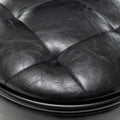 Round Storage Bar Stool Set Of 2, Black Faux Leather Height Adjustable Barstool, 360 Counter Height Swivel Stool, Armless Bar Chair With Metal Frame For Kitchen Counter Dining Living Room Black Set Of 2 Foam Pu Leather