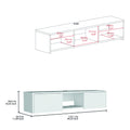 Glen Floating Tv Stand With Side Doors And Central Media Shelf White Primary Living Space 50 59 Inches Modern Mdf Engineered Wood