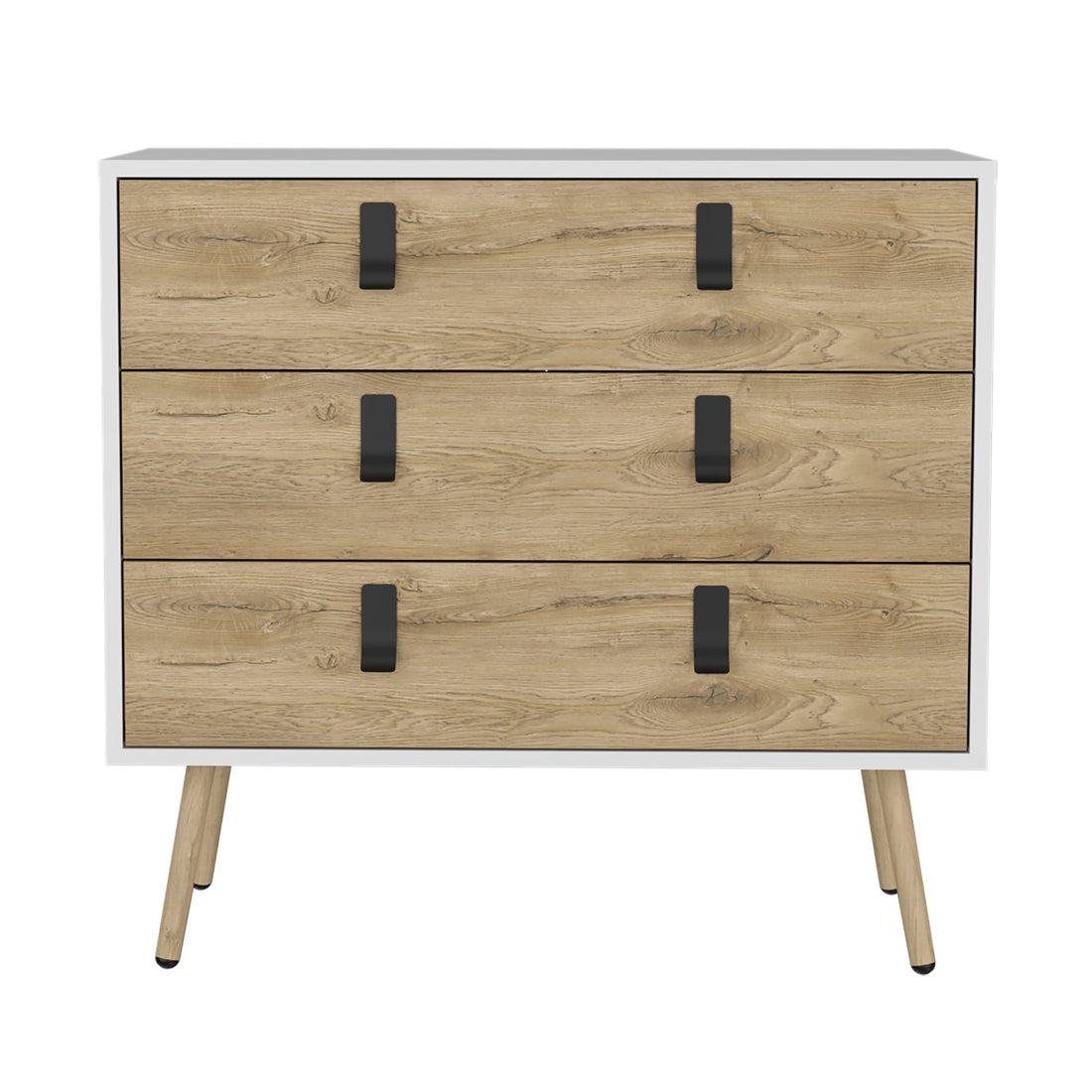 Huna Dresser, Modern 3 Drawer Unit With Handles Multicolor Bedroom Modern Mdf Engineered Wood