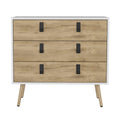 Huna Dresser, Modern 3 Drawer Unit With Handles Multicolor Bedroom Modern Mdf Engineered Wood