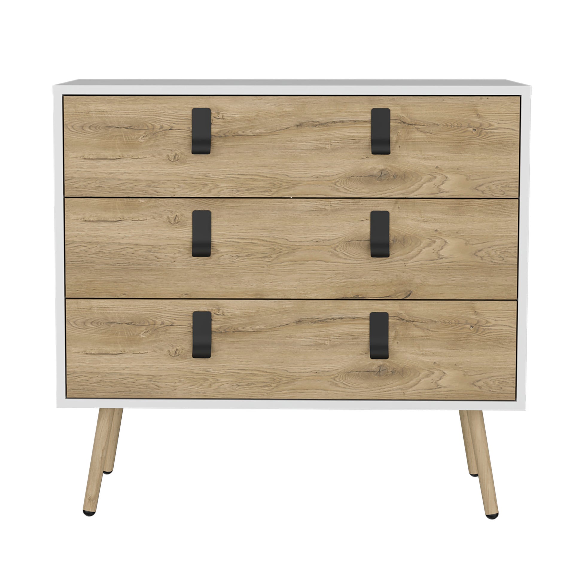 Huna Dresser, Modern 3 Drawer Unit With Handles Multicolor Bedroom Modern Mdf Engineered Wood