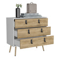 Huna Dresser, Modern 3 Drawer Unit With Handles Multicolor Bedroom Modern Mdf Engineered Wood