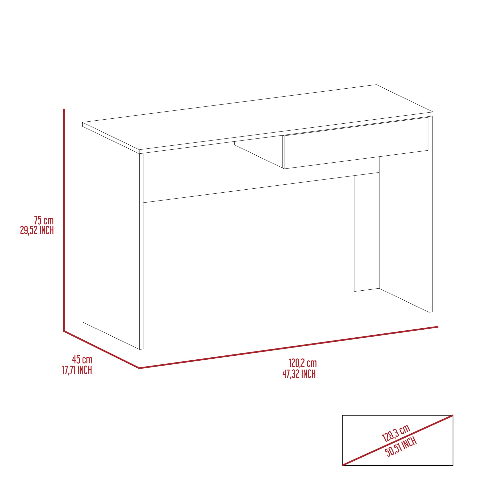 Tampa Computer Desk With 2 Drawers Beige Computer Desk Office Industrial Pine Bookcase Desk Rectangular Particle Board Engineered Wood