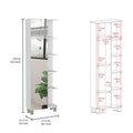 Urano Mirror Linen Cabinet, Four Interior Shelves, Five External Shelves White White 1 5 Freestanding Modern Particle Board Particle Board