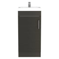 Madrid Bathroom Vanity Sink, Metal Handle, Single Door Cabinet Black Black Bathroom Modern Particle Board Particle Board