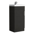 Madrid Bathroom Vanity Sink, Metal Handle, Single Door Cabinet Black Black Bathroom Modern Particle Board Particle Board