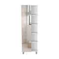 Urano Mirror Linen Cabinet, Four Interior Shelves, Five External Shelves White White 1 5 Freestanding Modern Particle Board Particle Board