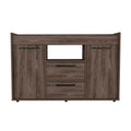 Lyon Sideboard, Two Drawers, Double Door Cabinets Dark Walnut Brown Primary Living Space Modern Freestanding Rectangular Drawers Coffee & End Tables Rectangular Particle Board Particle Board