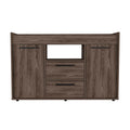 Lyon Sideboard, Two Drawers, Double Door Cabinets Dark Walnut Brown Primary Living Space Modern Particle Board Particle Board