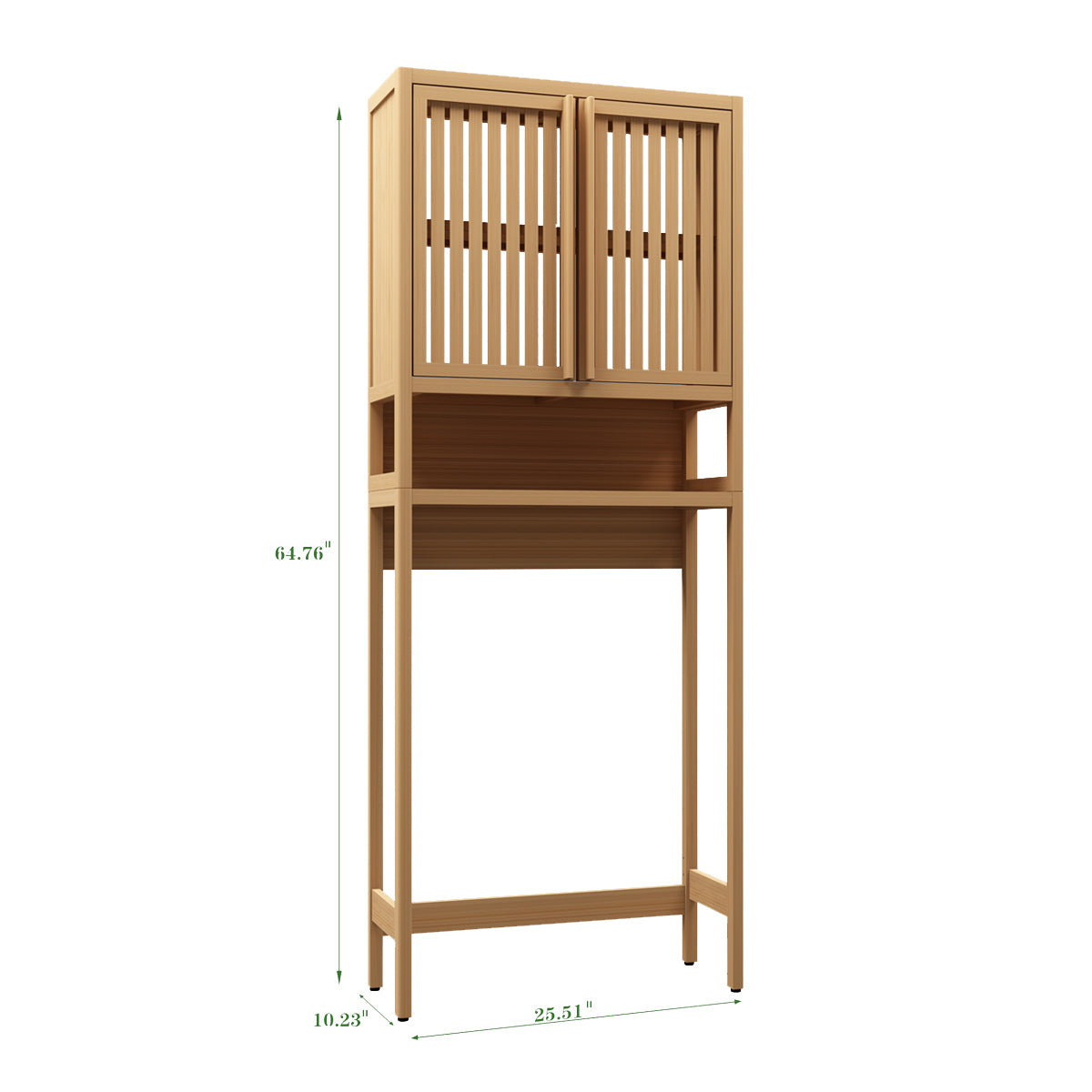 Toilet Storage Rack, Independent Bathroom, Laundry Room, Space Saving, Natural Color Neutral Bamboo