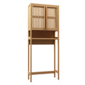 Toilet Storage Rack, Independent Bathroom, Laundry Room, Space Saving, Natural Color Neutral Bamboo