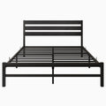 Queen Size Platform Bed Frame With Wooden Headboard, Under Bed Storage, Non Slip, Noise Free, Easy Assembly, Black Box Spring Not Required Queen Black Metal Bedroom Bed Frame Metal & Wood