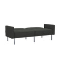 Orisfur. Linen Upholstered Modern Convertible Folding Futon Sofa Bed For Compact Living Space, Apartment, Dorm, Black Black Foam Linen