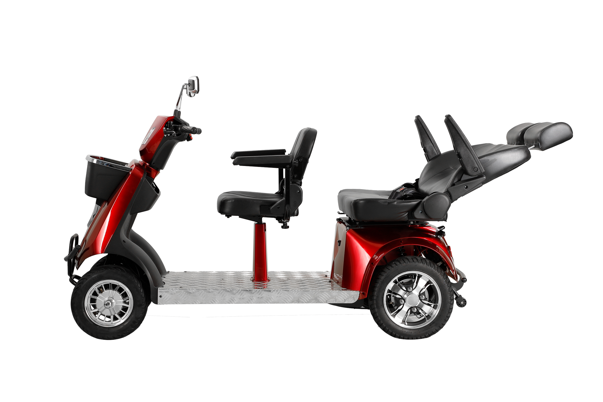 Electric Mobility Recreational Travel Scooter For Adults,Mobility Scooters For Seniors, 4 Wheel Powered Mobility Scooters Red Abs Pc