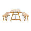 Lindsey Dining Set Acacia Wood Modern Multiple Chairs Seating Group Acacia Wood