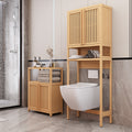 Toilet Storage Rack, Independent Bathroom, Laundry Room, Space Saving, Natural Color Neutral Bamboo