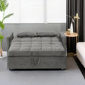 3 In 1 Convertible Sleeper Sofa Bed, Modern Fabric Loveseat Futon Sofa Couch W Pullout Bed, Small Beautiful Seat Lounge Sofa W Reclining Backrest, Furniture For Living Room, Grey Brown Wood Primary Living Space Heavy Duty Pine 2 Seat Light Gray Velvet