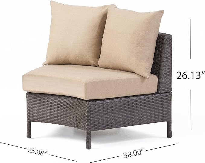 Pt Limon 5Pcs Sofa Set Yes Brown Beige Garden & Outdoor Sofa Seating Groups Pe Rattan Iron Waterproof Fabric