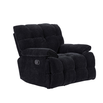 360 Degree Swivel Fabric Single Sofa Heavy Duty Reclining Chair For Living Room, Black Black Polyester 1 Seat