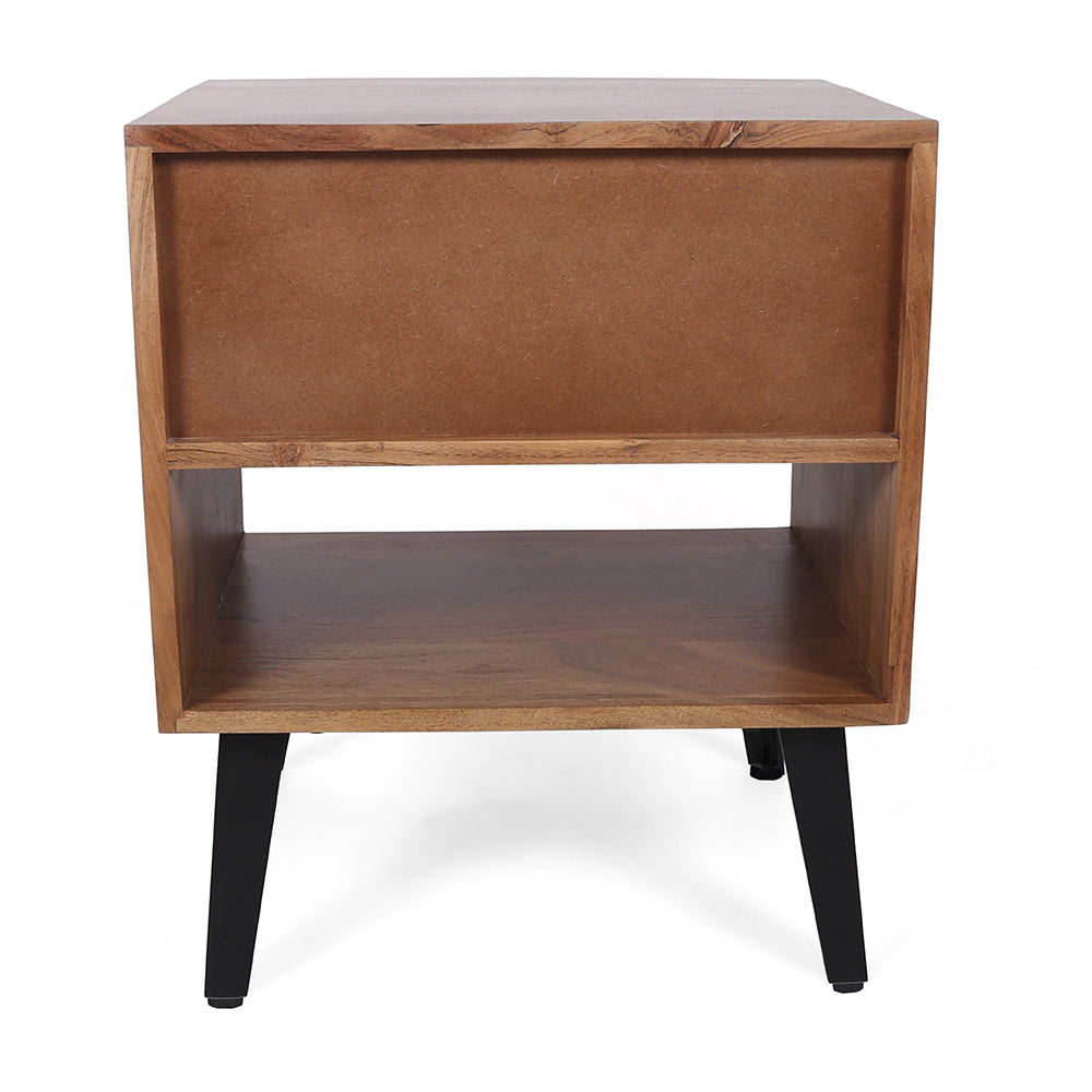 19.5X15.5X21.5" Asther Bedside Table Natural Wood Brown Primary Living Space Casual,Classic,Farmhouse Solid Wood