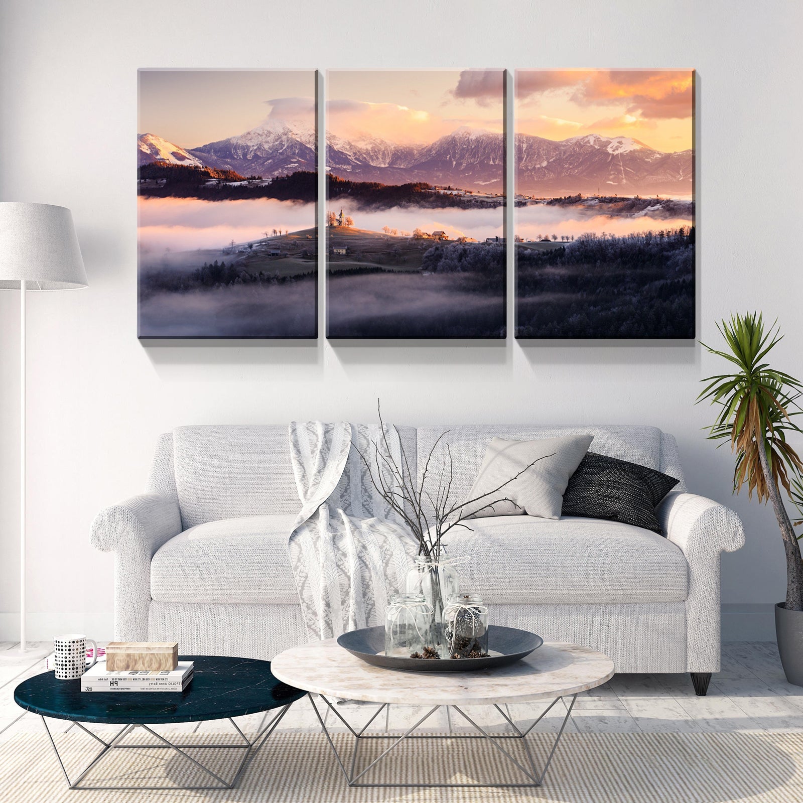 3 Panels Framed Vivid Landscape Canvas Wall Art Decor,3 Pieces Mordern Canvas Decoration Painting For Office,Dining Room,Living Room, Bedroom Decor Ready To Hang Rectangle Framed Multicolor Oversized 41In Canvas Nature Scenes