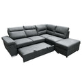 Sagira Sectional Sofa W Sleeper Gray Fabric Lv01023 Gray Fabric