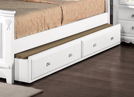 Flora Trundle Twin , White Finish Bd01646 White Wood