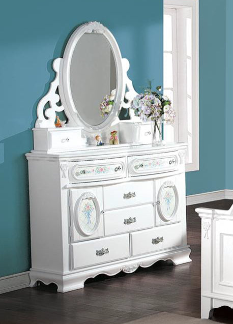 Flora Dresser Door , White Finish Bd01641 White Wood