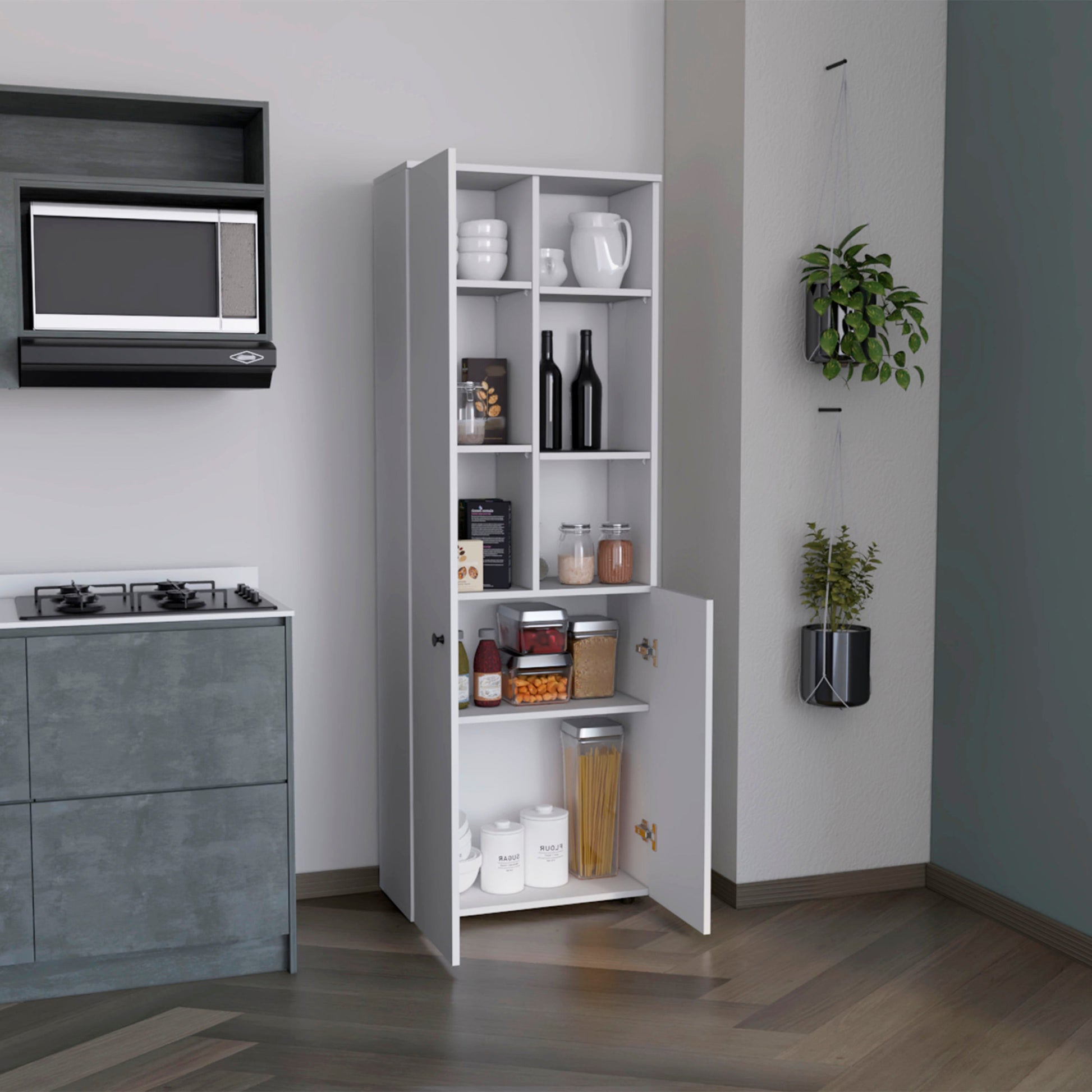 White 2 Door Kitchen Cabinet White White Kitchen Shelves Included Wood