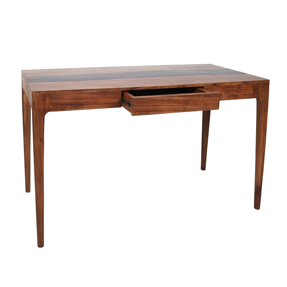 52X24X31" Writing Desk With Drawer Natural Wood Brown Casual,Classic,Farmhouse Solid Wood