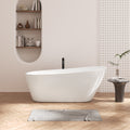 67'' Acrylic Freestanding Soaking Bathtub With Integrated Slotted Overflow And Brushed Nickel Toe Tap Drain, Cupc C Ertified, 02141 Bn Glossy White Oval Bathroom Freestanding Tubs Polished 61 69 In Contemporary Soaking Left Acrylic Acrylic