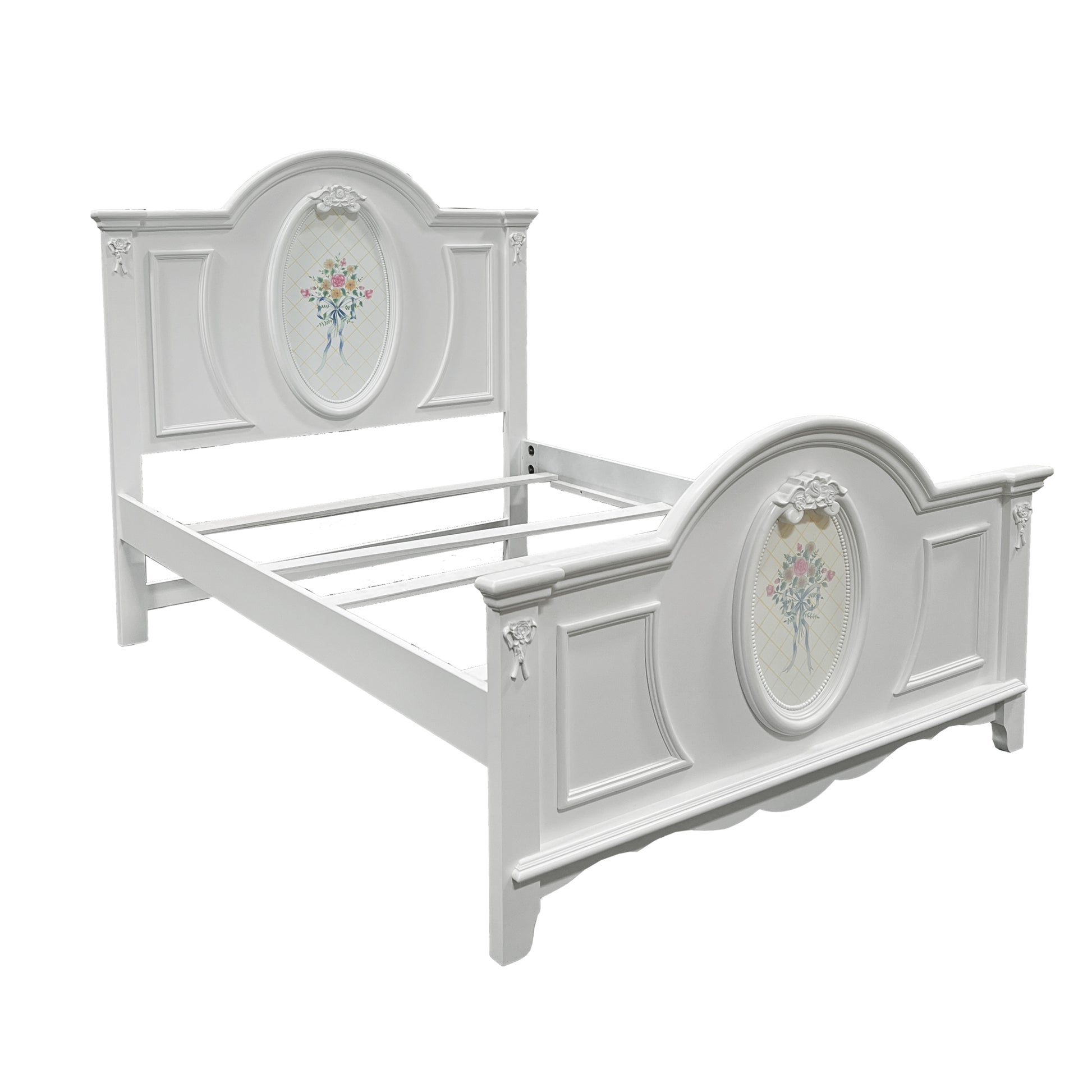 Flora Twin Bedwhite Finish Bd01645T White Wood