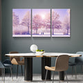 3 Panels Framed Vivid Winter Landscape Canvas Wall Art Decor,3 Pieces Mordern Canvas Decoration Painting For Office,Dining Room,Living Room, Bedroom Decor 2436In Thickness 1.5Inch Rectangle Framed Multicolor Oversized 41In Canvas Nature Scenes