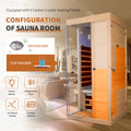 Canadian Hemlock Single Sauna Room Ancient Oak Wood Paper Glass