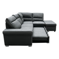 Sagira Sectional Sofa W Sleeper Gray Fabric Lv01023 Gray Fabric