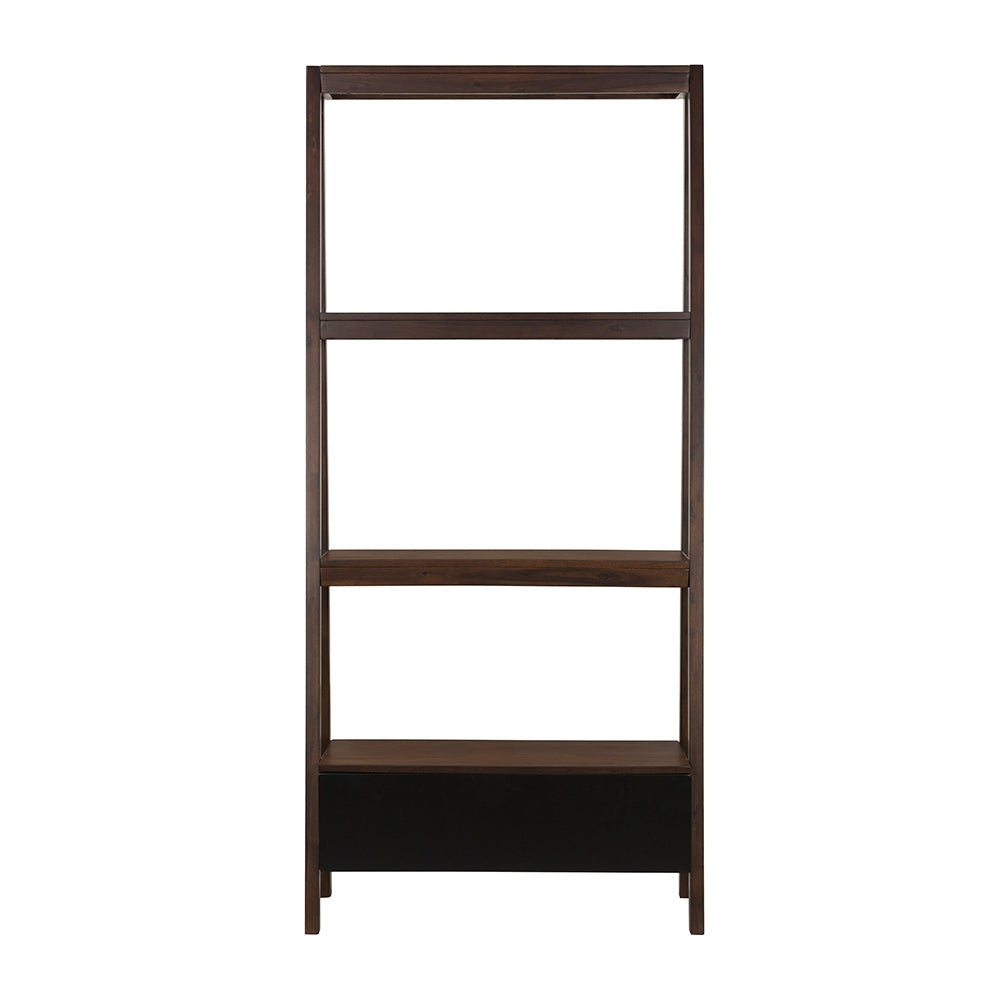 32X17X68" Ladder Shelf, Ladder Style Display Shelf Natural Wood Brown Casual,Classic,Minimalist,Modern Solid Wood Mdf