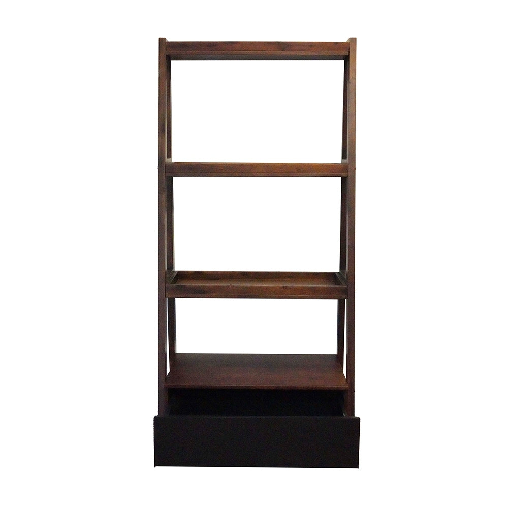 32X17X68" Ladder Shelf, Ladder Style Display Shelf Natural Wood Brown Casual,Classic,Minimalist,Modern Solid Wood Mdf