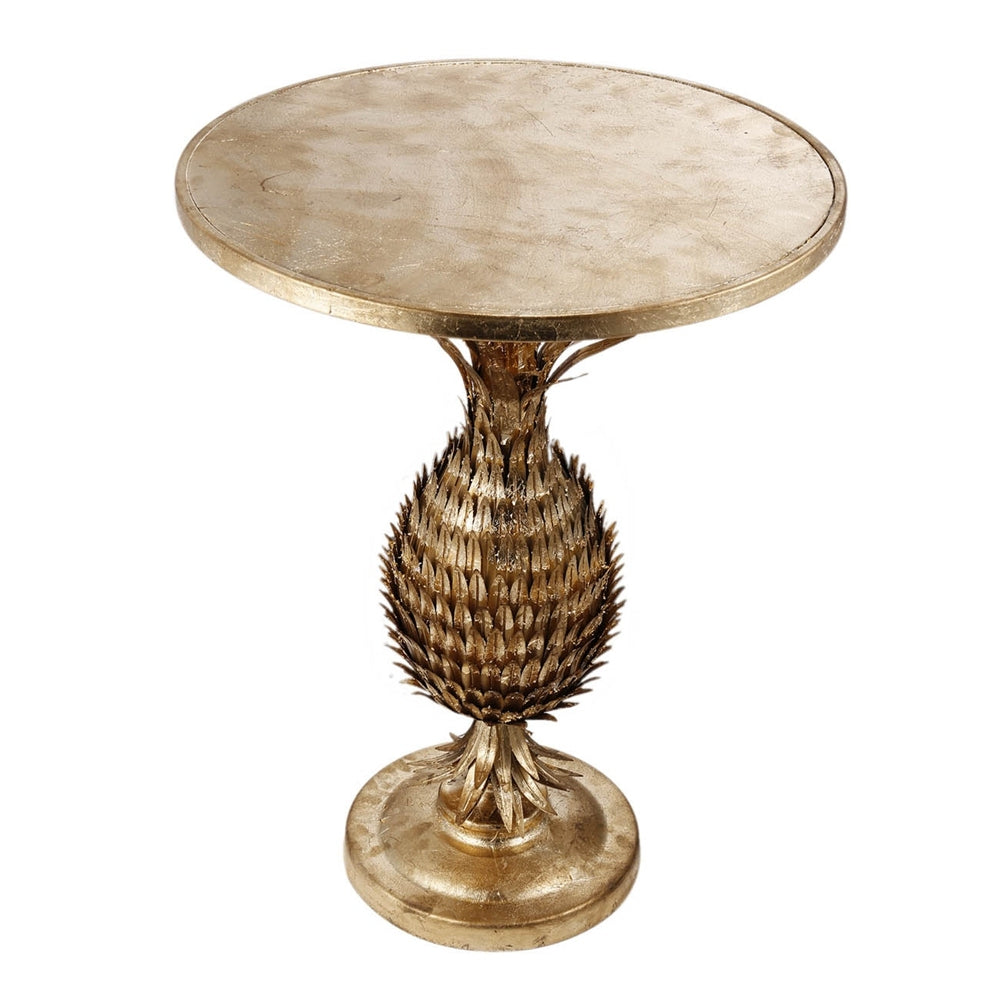 20.5X20.5X26.8" Pineapple Table Gold Primary Living Space Art Deco,Luxury,Modern,Vintage Iron