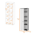 White And Black 1 Door Multistorage Kitchen Pantry White Black Kitchen Shelves Included Wood