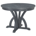 5 Piece Farmhouse Round Pedestal Extending Dining Table Set Extendable Kitchen Table Set With 15.8