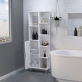 White 9 Shelf Linen Cabinet White 1 5 Up To 17 In 24 To 31 In Bathroom Freestanding 5 10 Inches Wood